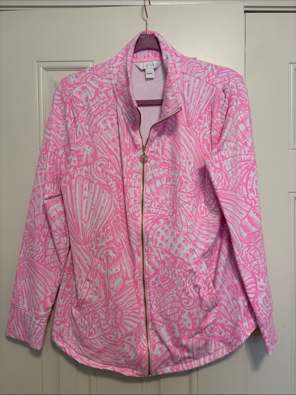 Lilly Pulitzer Pink Shell-Print Zip-Up Jacket